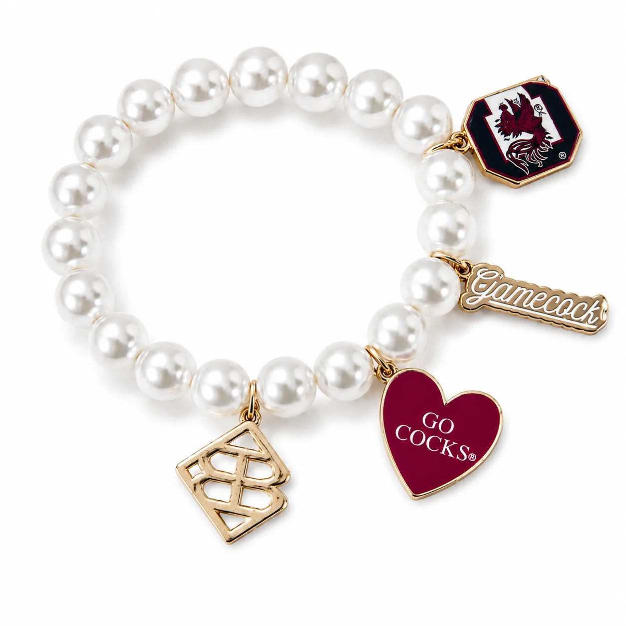 Gameday Pearl Charm Bracelet