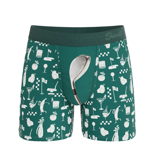 The Mulligan/Green Golf Ball hammock pouch underwear with fly
