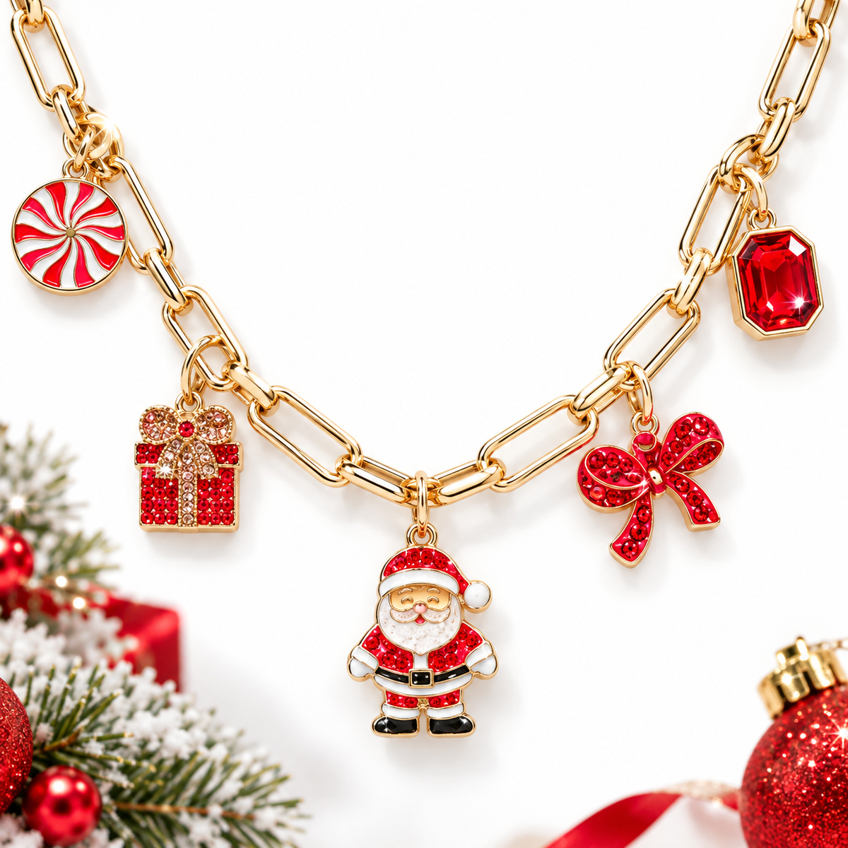 Jolly Santa Charm Necklace
