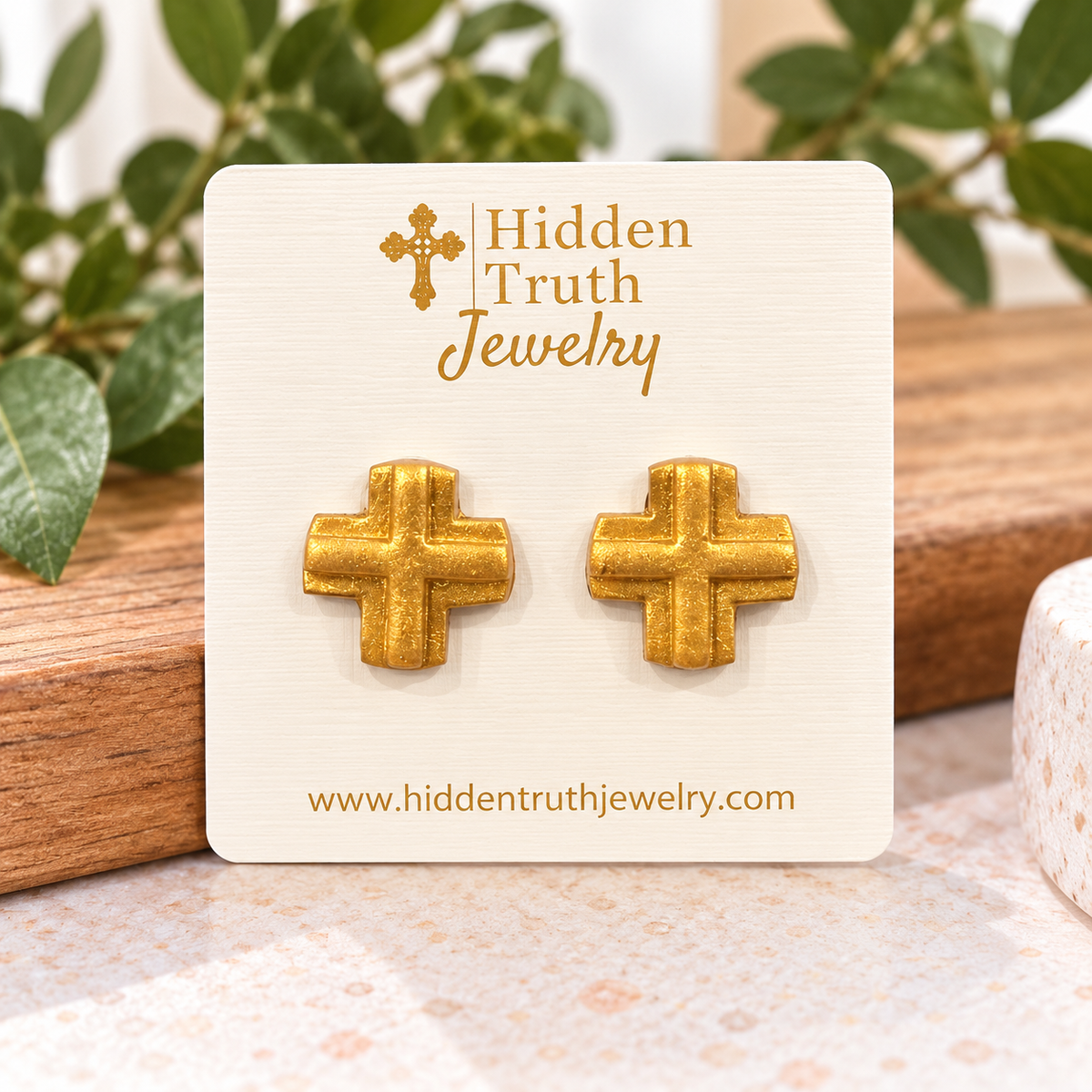 Piper Cross Stud Earrings by Hidden Truth