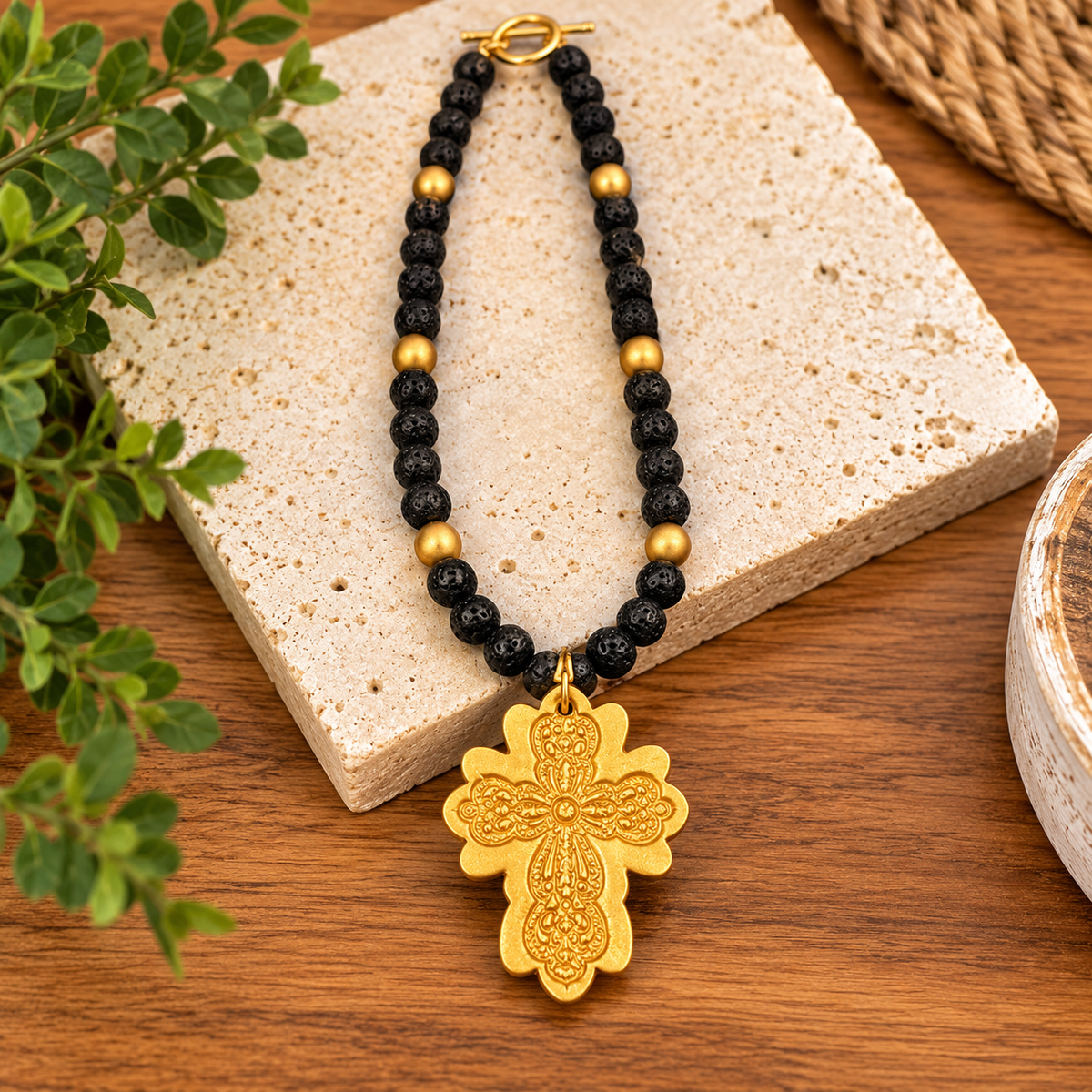 Black Lava Cherrie Necklace by Hidden Truth