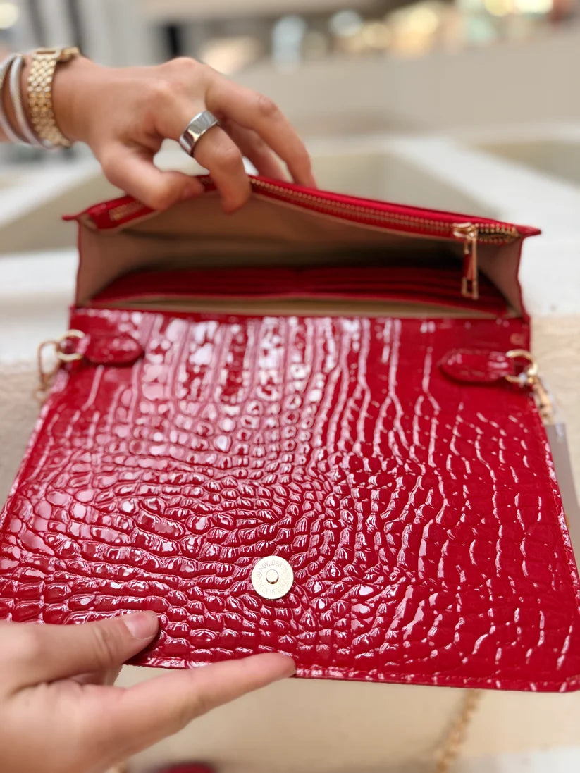 Bryn Clutch/Crossbody Red Patent