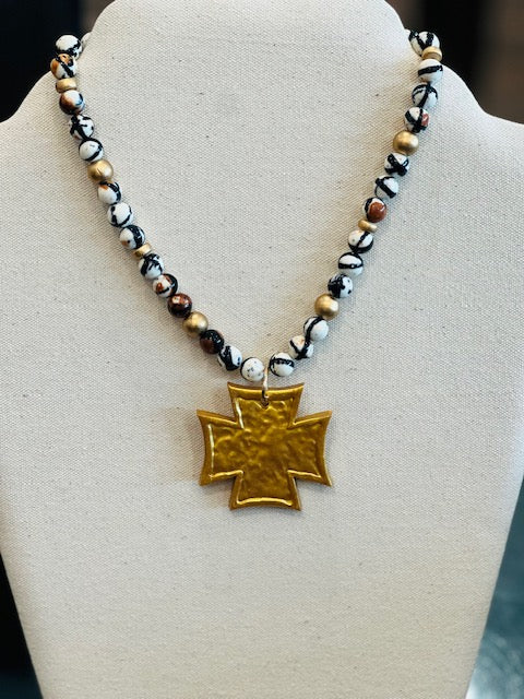 Animal Print Jasper with Neal Necklace