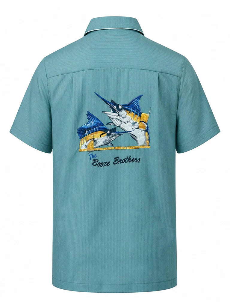 Men's Modal Embroidery Shirt - Booze Brothers