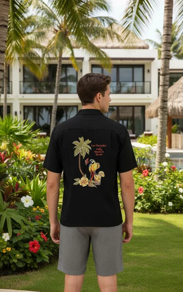 Men's Modal Embroidery Shirt - Polly's Drink