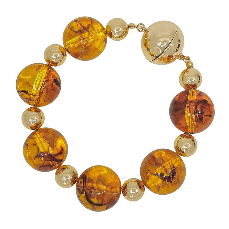 Golden Swirl Beaded Bracelet