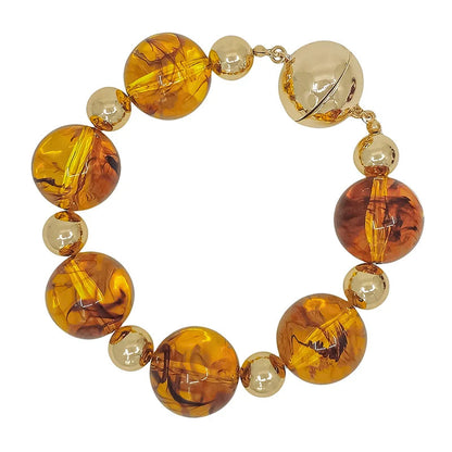 Golden Swirl Beaded Bracelet