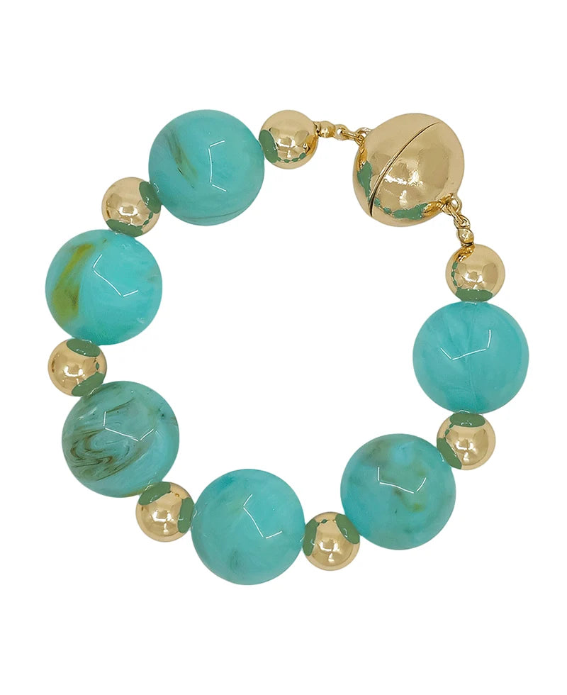 Golden Swirl Beaded Bracelet
