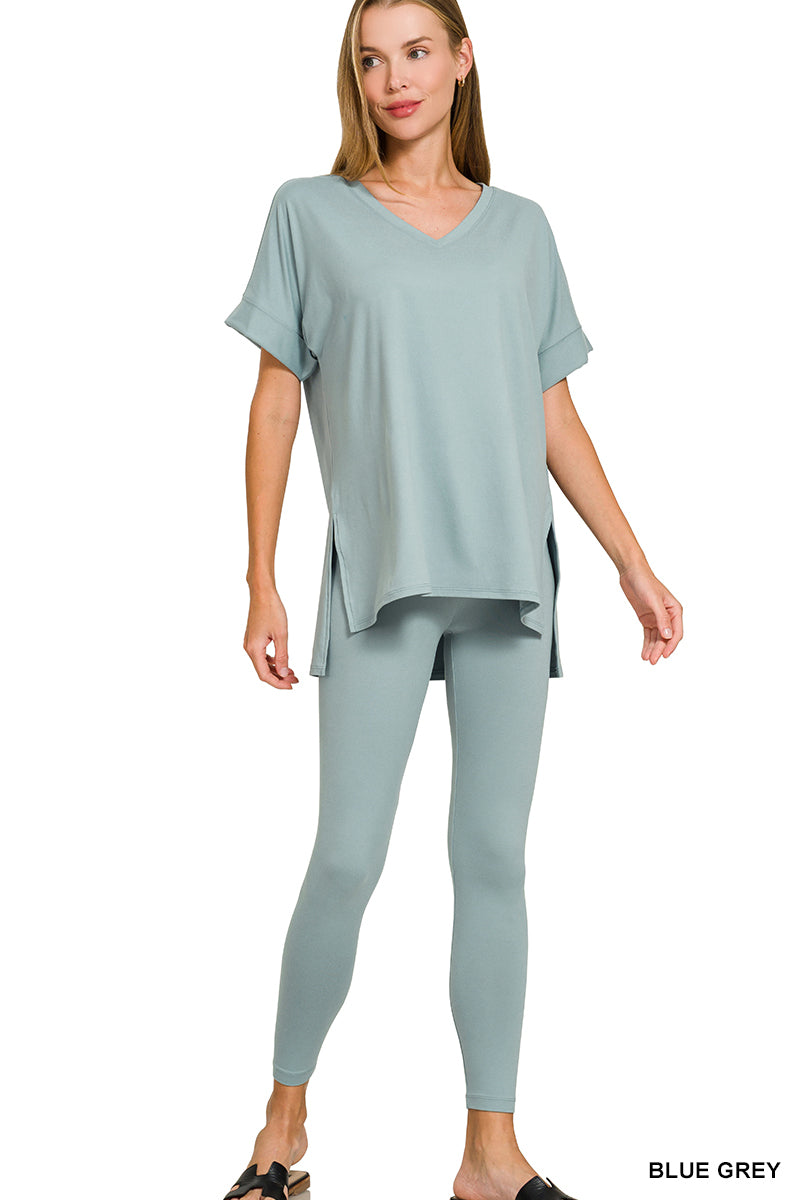 Brushed Microfiber Loungewear Set by Zenana