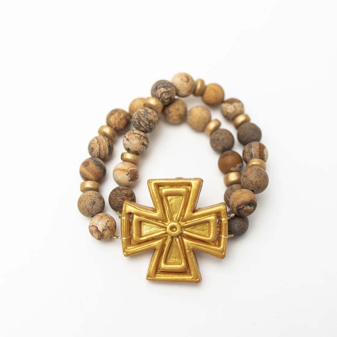 Picture Jasper Double with Anna Cross Bracelet