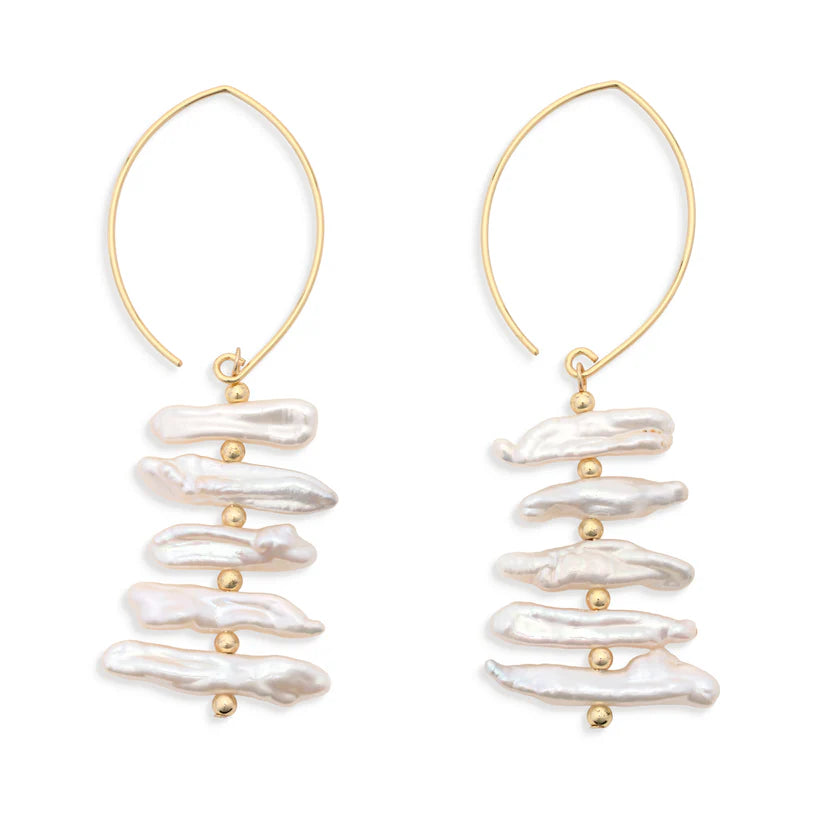 Rita pearl fish hook earrings