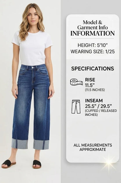 Risen Jeans - Slouchy Crop Barrel Cuffed Jeans (25.5" / 29.5" Inseam)