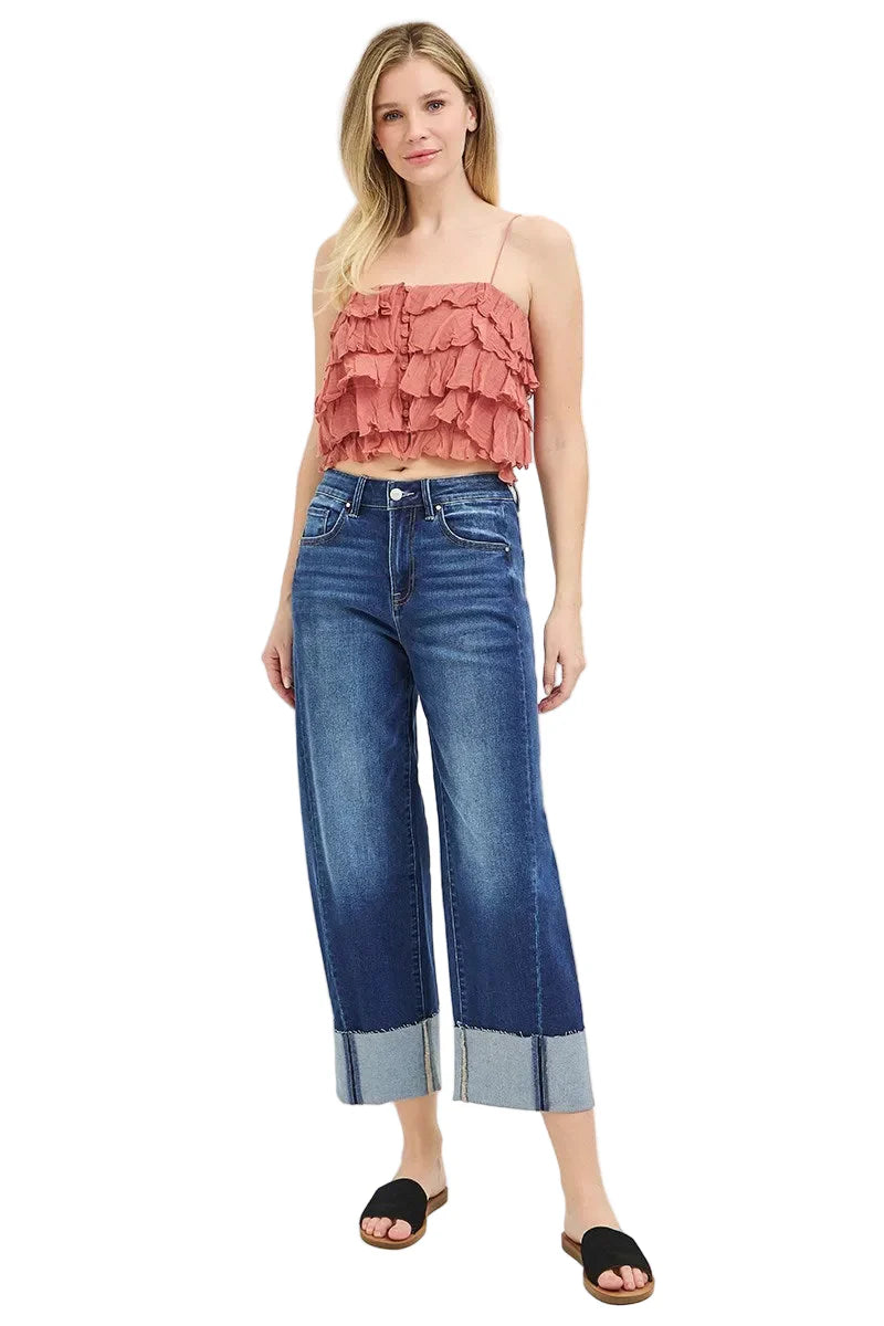 Risen Jeans - Slouchy Crop Barrel Cuffed Jeans (25.5" / 29.5" Inseam)