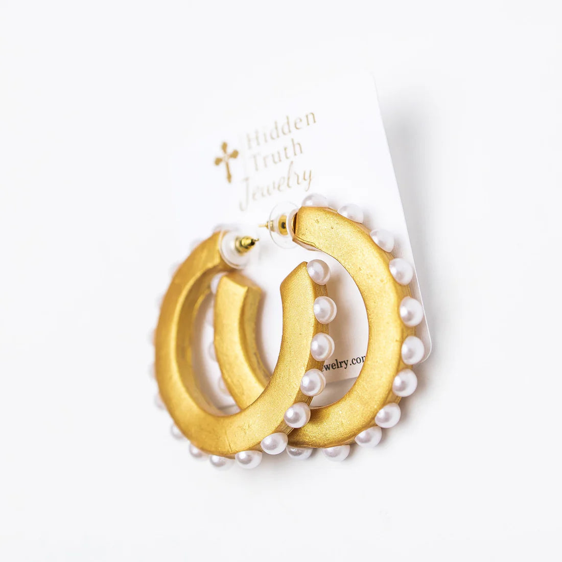 Pearl Hoop Earrings by Hidden Truth