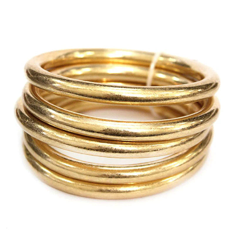 Metal Stackable 5 Set Bangle Bracelet