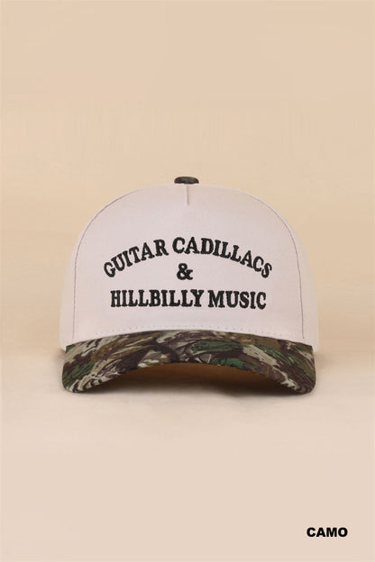 Guitar Cadillacs & Hillbilly Music- Two Tone Snapback Hat