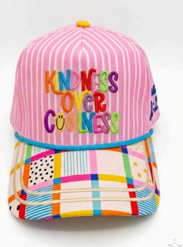 Kindness Over Coolness Hat – Colorful Embroidered Statement Hat