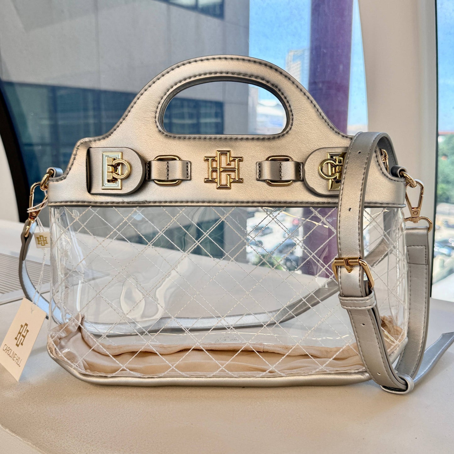 Ivy Clear Bag- Silver- by Caroline Hill