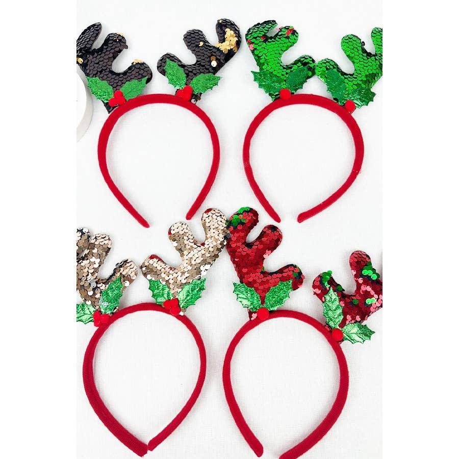 Sparkling Deer Antlers Sequins Headband