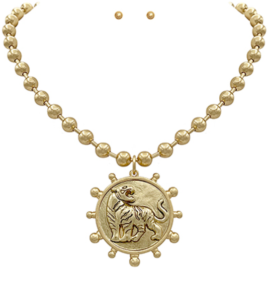 Roaring TIger Coin Necklace (Gameday Accessory)