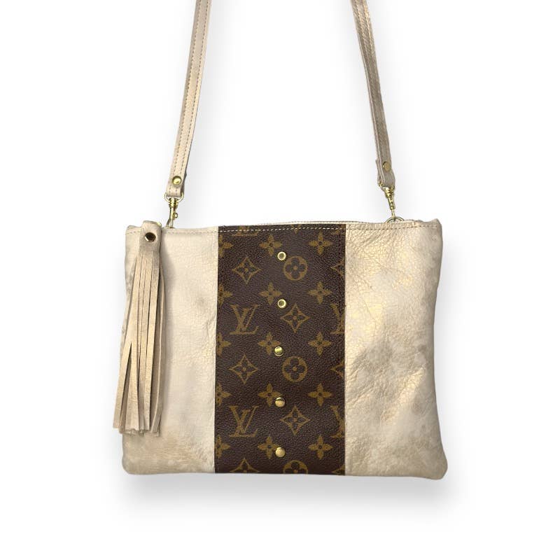 Louis Vuitton- Caroline Crossbody - Upcycled Monogram - Stone