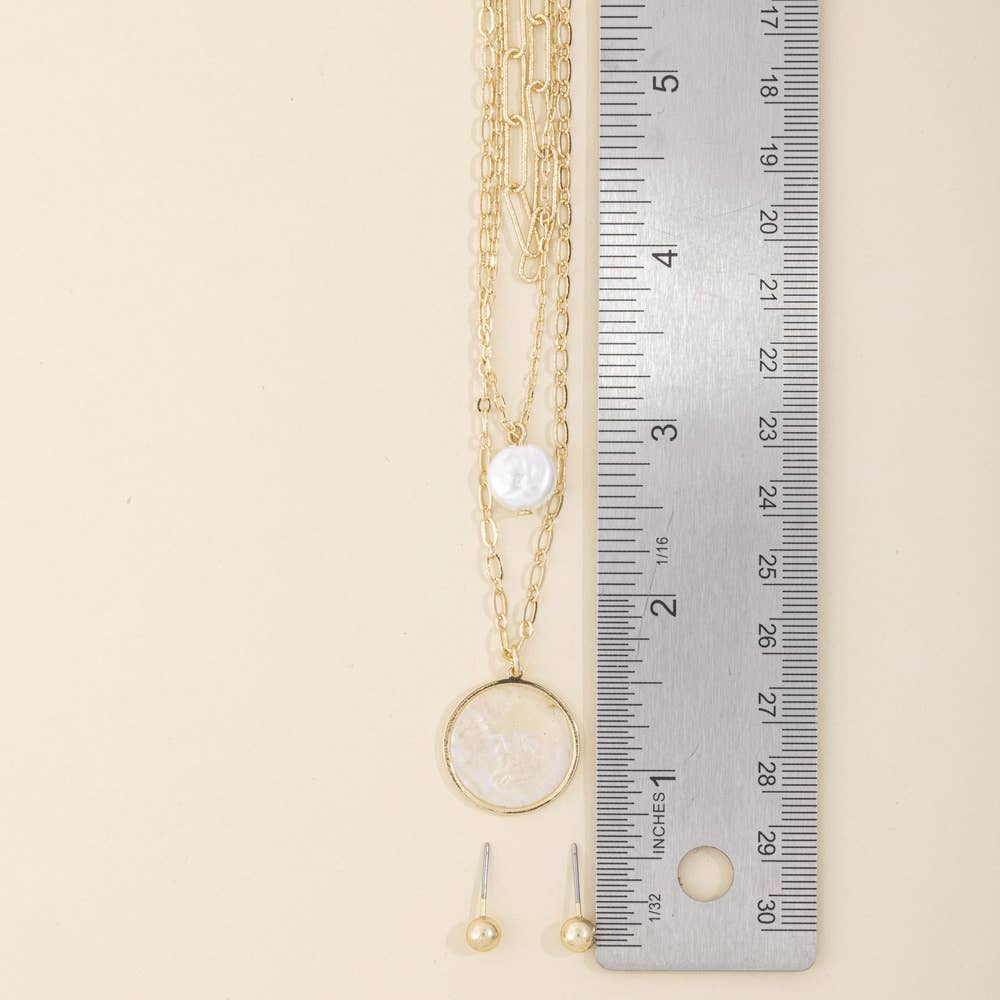 Mother Of Pearl Pendant Necklace