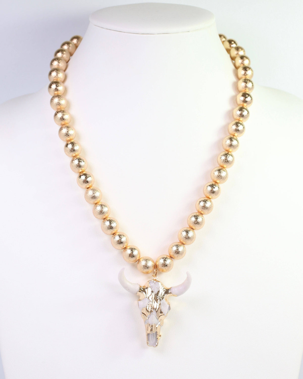 Parkes Beaded Bull Necklace by Caroline Hill