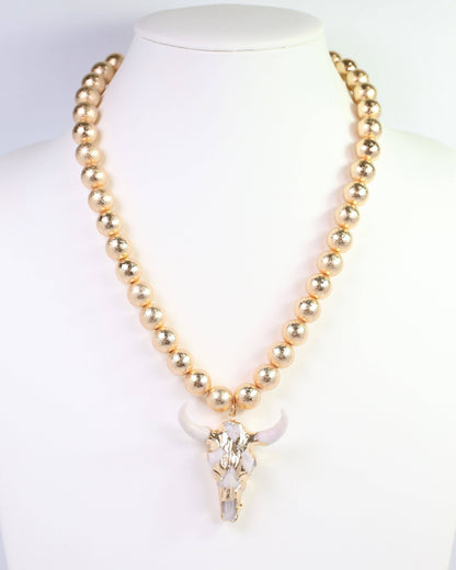 Parkes Beaded Bull Necklace by Caroline Hill