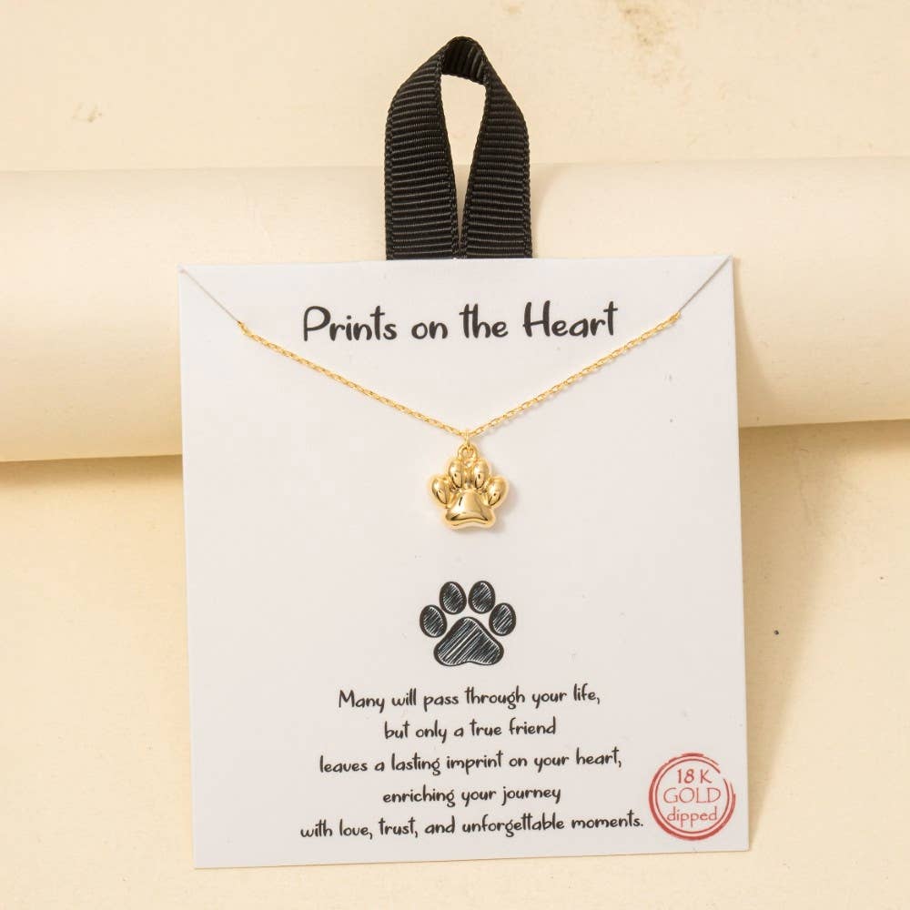 Paw Pendant Necklace- Gold Dipped