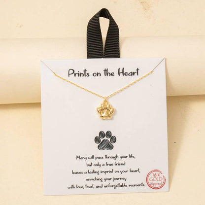 Paw Pendant Necklace- Gold Dipped