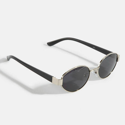Bold Oval Metal Frame Sunglasses Set