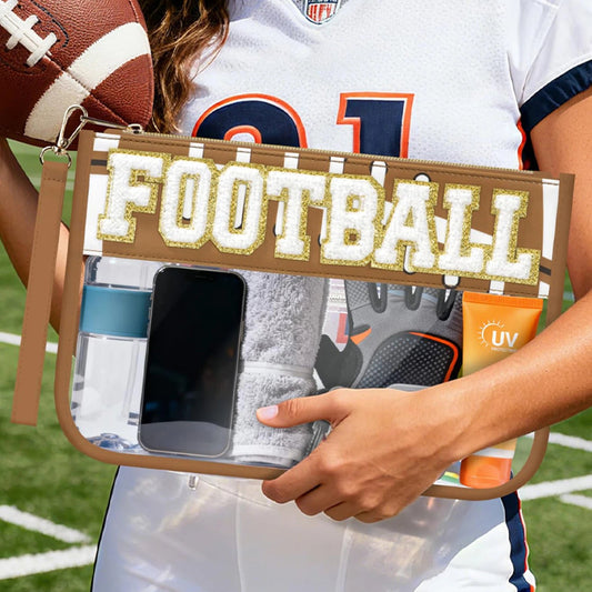 Letter Patch Game Day Clear Clutch