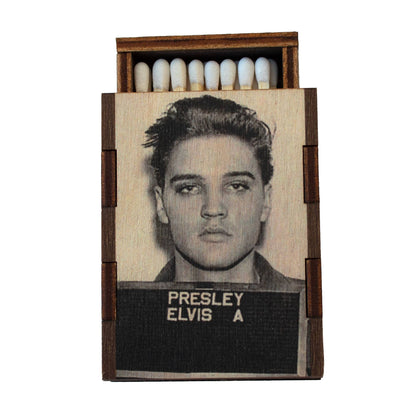 Elvis Mugshot Matches-Wooden Box