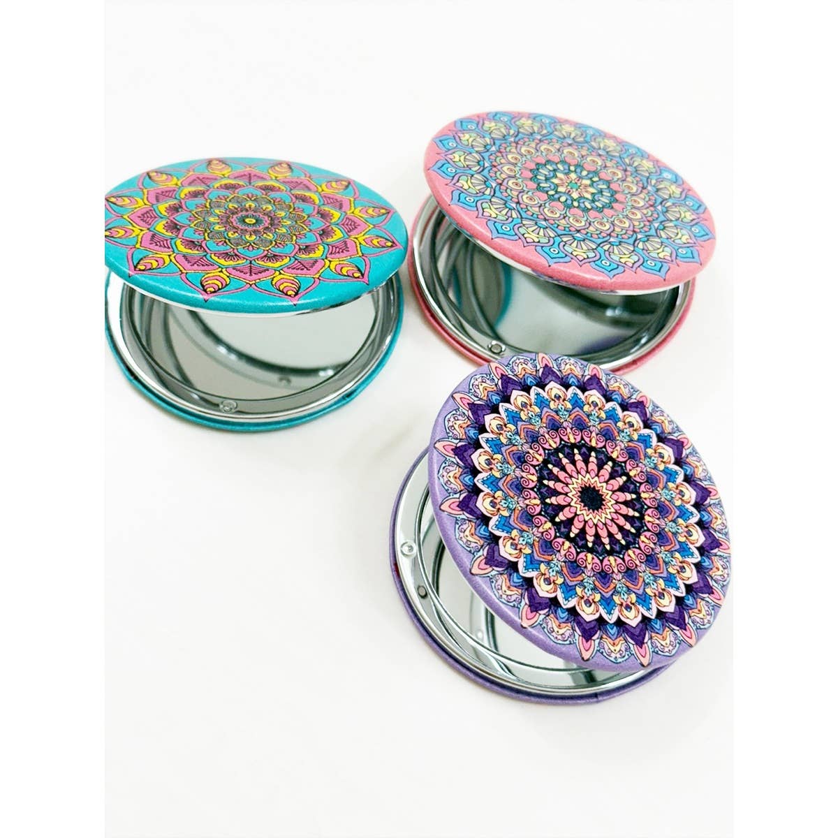 Mandala Double Sided Circle Cosmetic Mirror