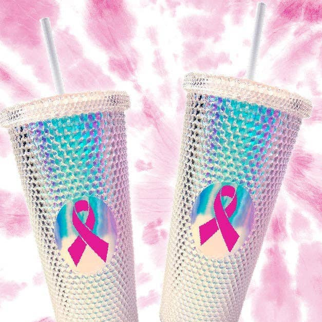 24 oz Tumbler Breast Cancer Awareness PINK