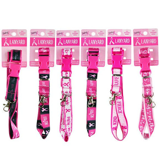 Breast Cancer Awareness Lanyard Keychain