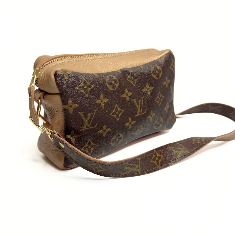 Val Shoulder Bag - Upcycled Monogram Full Front - Bronze