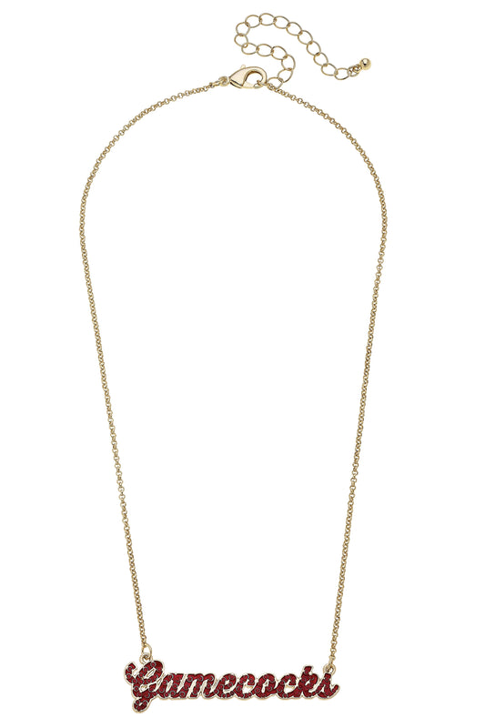 South Carolina Gamecocks Pave Autograph Enamel Necklace
