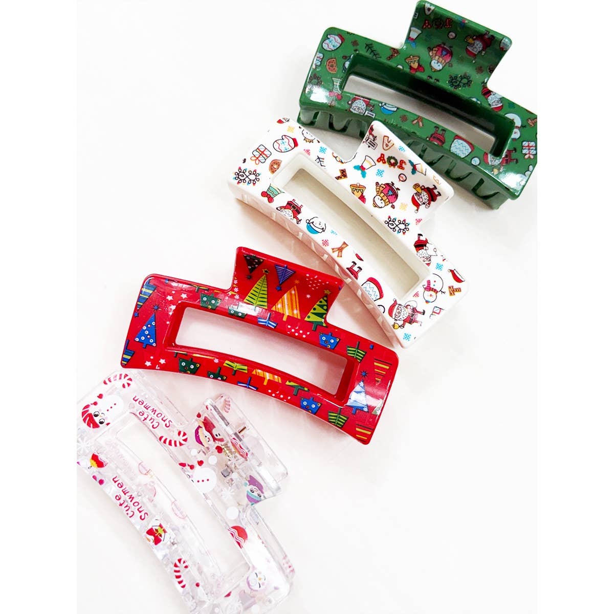 Christmas Rectangle Hair Claw