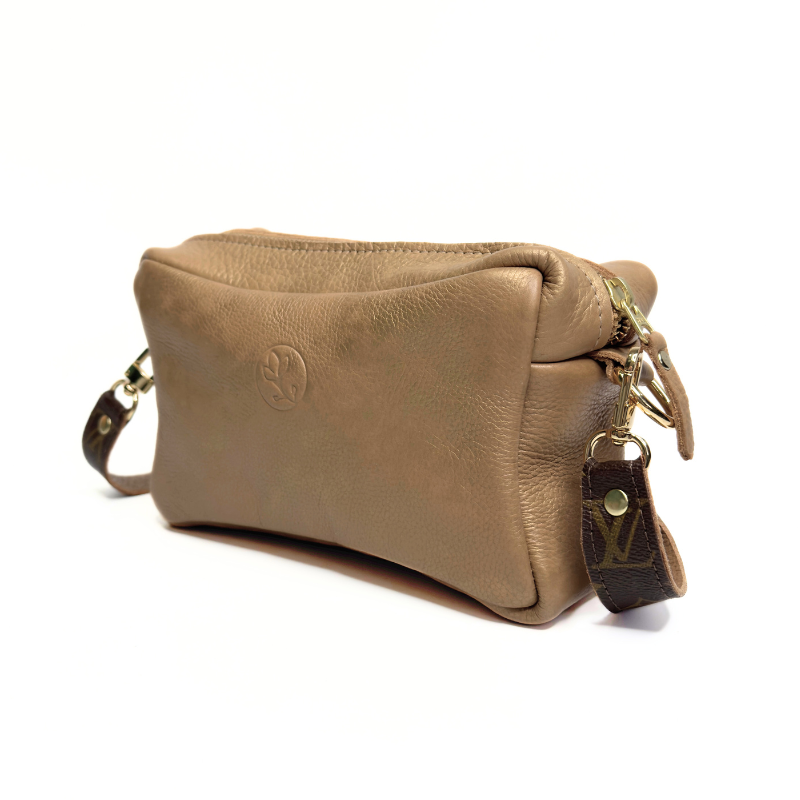 Val Shoulder Bag - Upcycled Monogram Full Front - Bronze