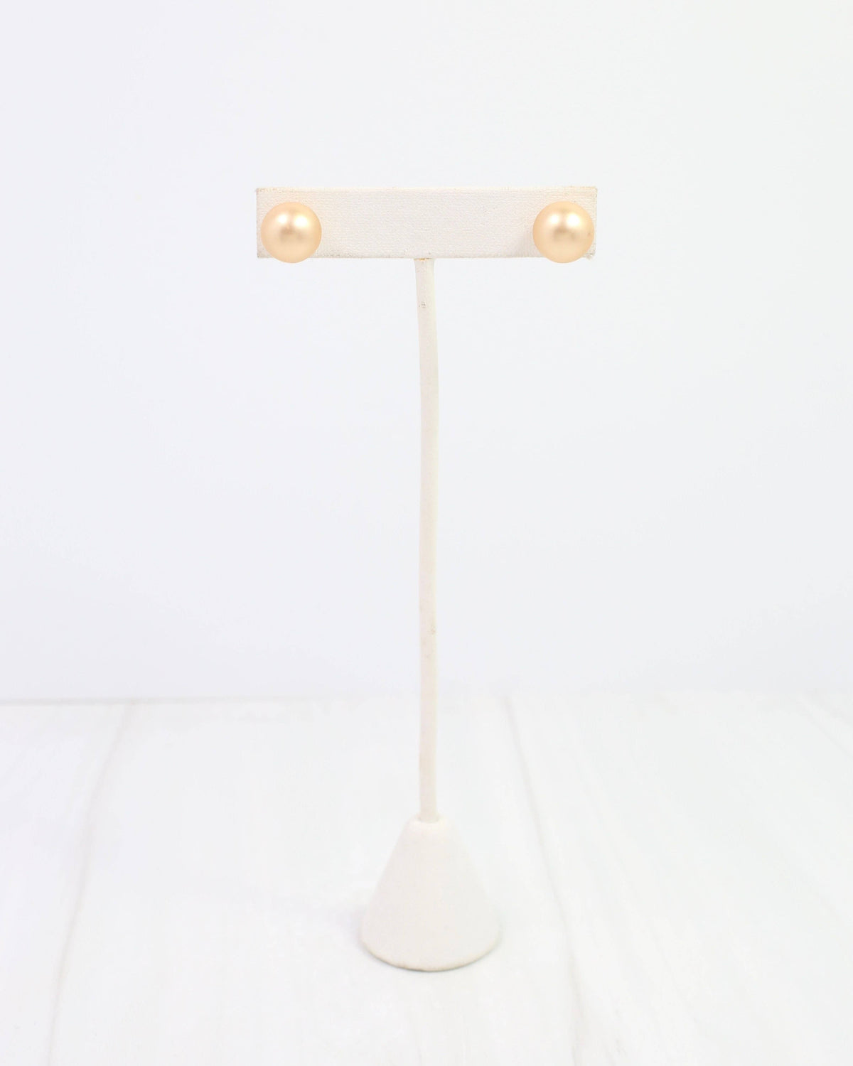 Bailey Medium Ball Earring- Worn Gold- by Caroline Hill