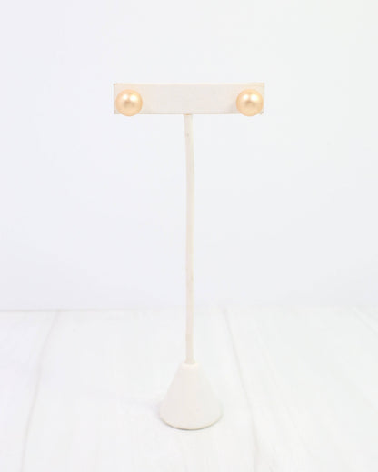 Bailey Medium Ball Earring- Worn Gold- by Caroline Hill