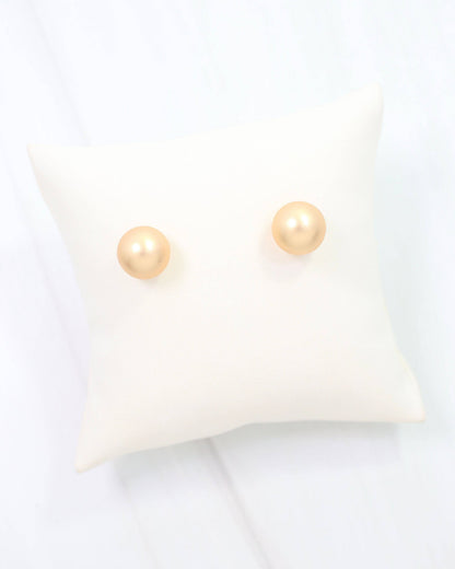 Bailey Medium Ball Earring- Worn Gold- by Caroline Hill