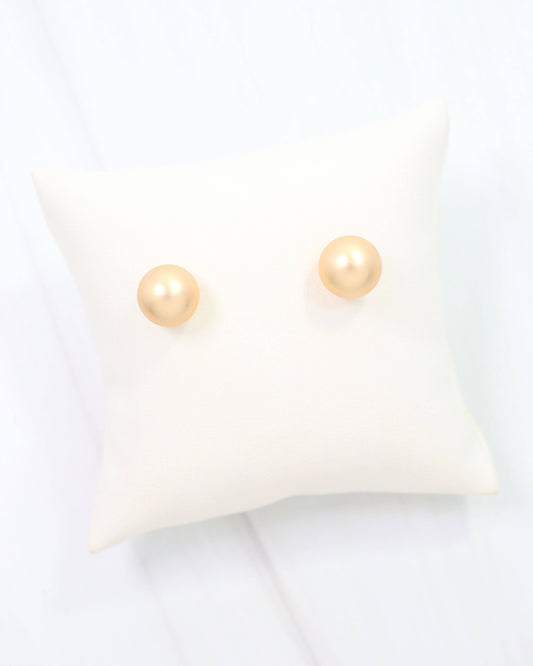 Bailey Medium Ball Earring- Worn Gold- by Caroline Hill