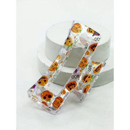 Printed Halloween Theme Hair Claw Clip