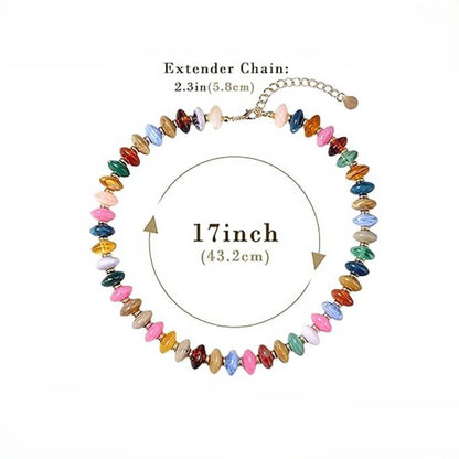 Adjustable Dopamine-Colored Resin Bead Necklace