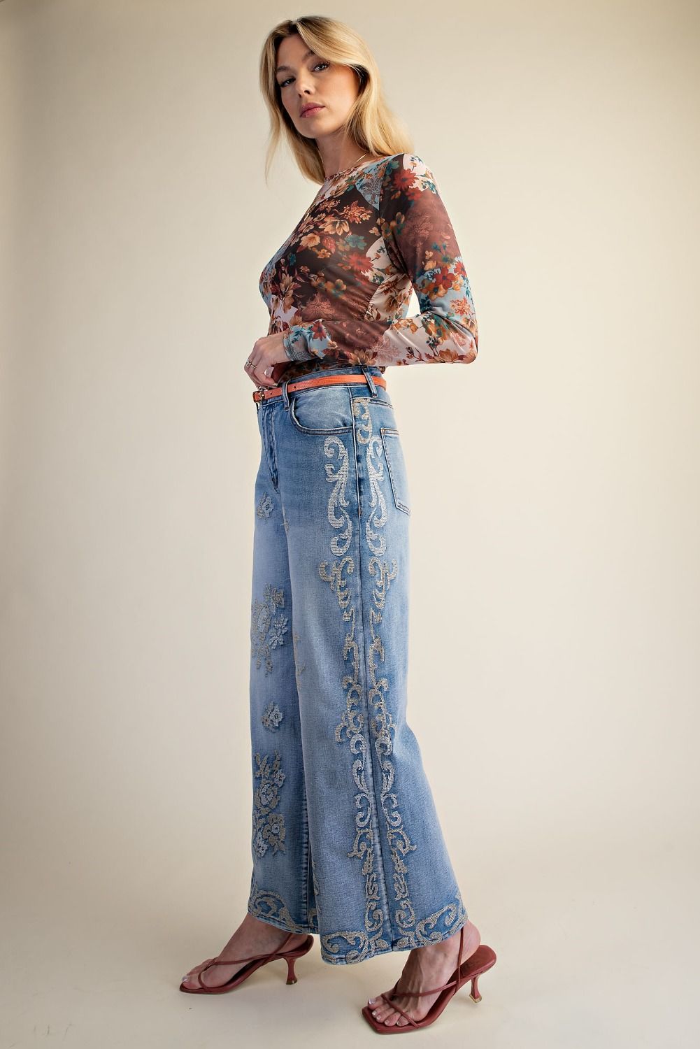 Wanderlust Floral Jeans by Easel