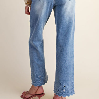 Blue Belle Eyelet Jeans by Easel