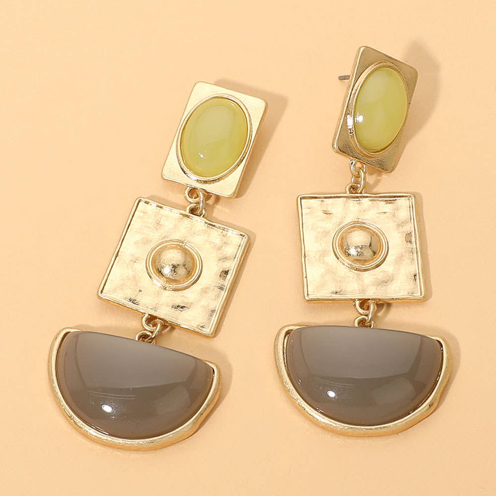 Bold Geometric Drop Statement Earrings
