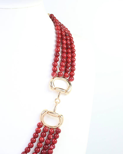 Braelyn Horsebit Beaded Layered Necklace by Caroline Hill